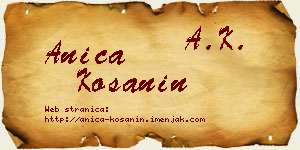 Anica Košanin vizit kartica